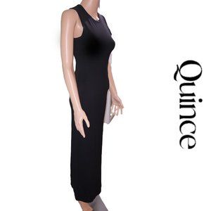 Quince Tencel Jersey Tank Maxi Dress NWT Black Large